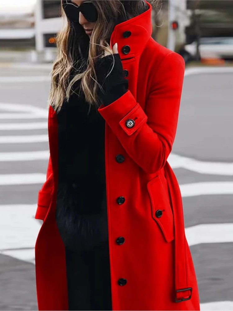 Wool Coat Peacoat - Kadın Yeni Yün Ceket Dış Giyim
