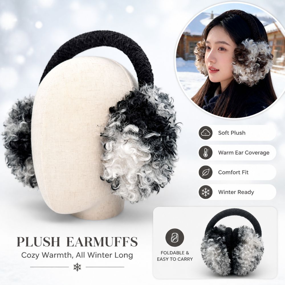 Earmuffs Foldable - Yeni Katlanabilir Kulaklıklar Yumuşak Örme Kafa