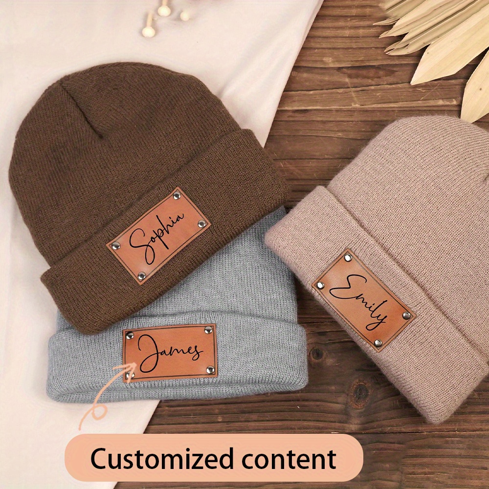 İsim Yazılı Özel Deri Etiketli - Knit Beanie Hat Warm incelemesi ve fiyatı