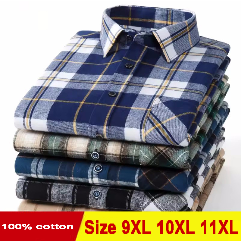 Boyutu 11XL 10XL 9XL Moda Flan - Flannel Shirt Lined incelemesi ve fiyatı