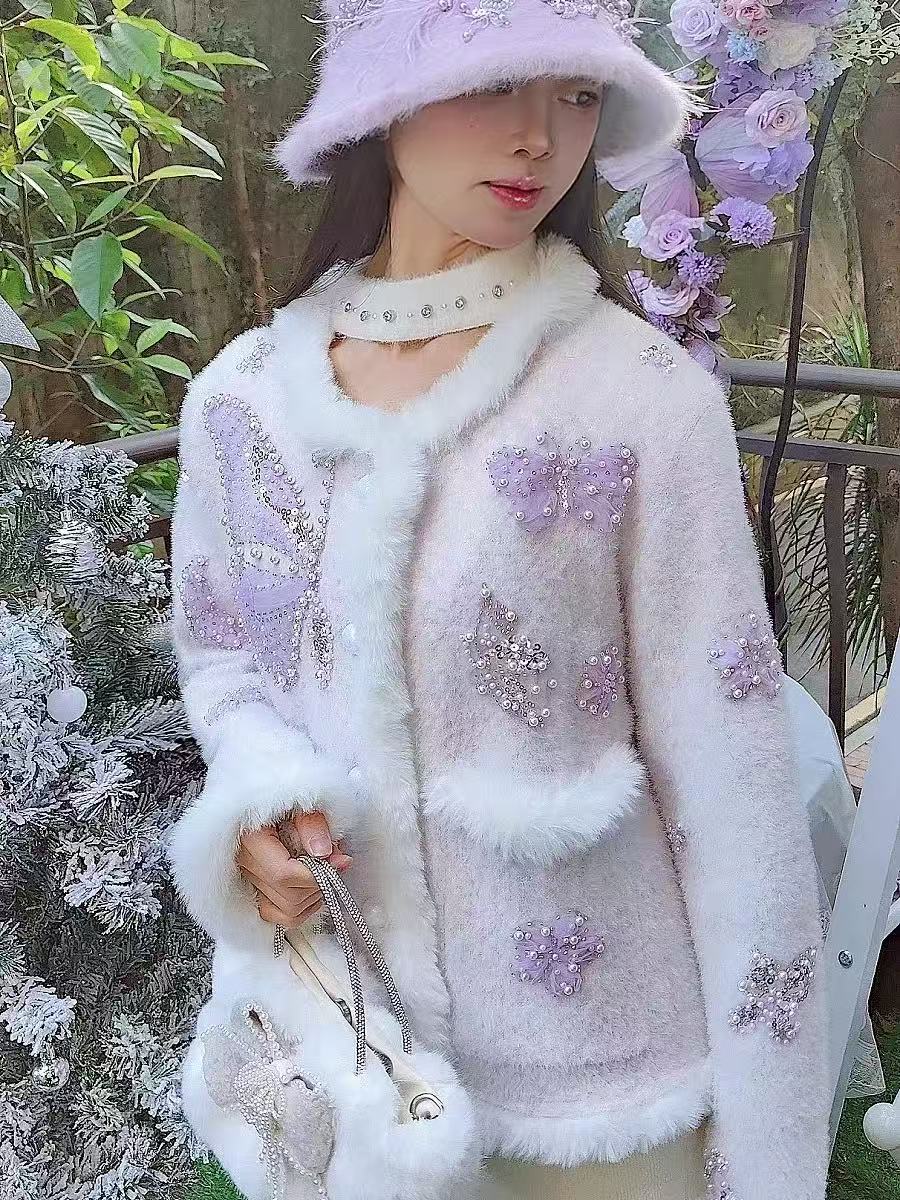 Lüks Tarz İnci Boncuklu Örgü Y - Wool Coat Peacoat incelemesi ve fiyatı